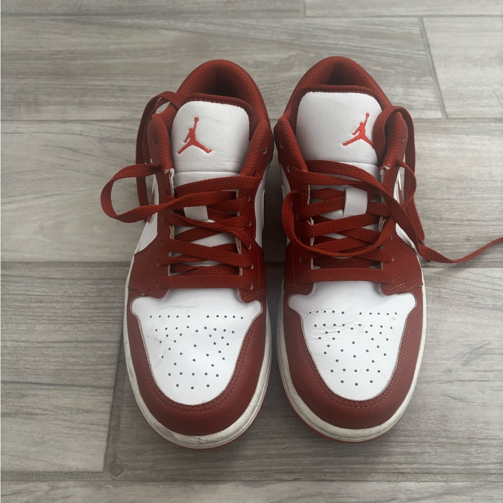 Red and White Air Jordan Sneakers